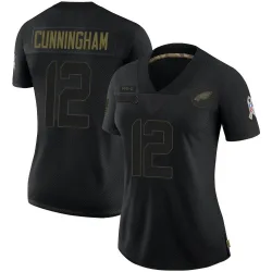 Women's Randall Cunningham Philadelphia Eagles No.12 Limited 2020 Salute To Service Jersey - Black