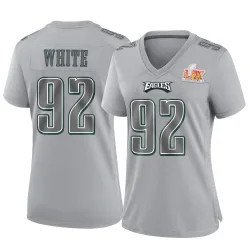 Women's Reggie White Philadelphia Eagles No.92 Game Atmosphere Fashion Super Bowl LIX Jersey - Gray