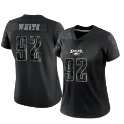 Women's Reggie White Philadelphia Eagles No.92 Limited Reflective Jersey - Black