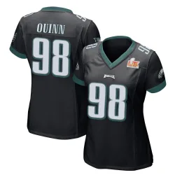 Women's Robert Quinn Philadelphia Eagles No.98 Game Alternate Super Bowl LIX Jersey - Black