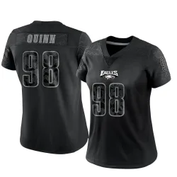 Women's Robert Quinn Philadelphia Eagles No.98 Limited Reflective Jersey - Black