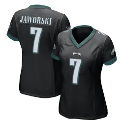 Women's Ron Jaworski Philadelphia Eagles No.7 Game Alternate Jersey - Black
