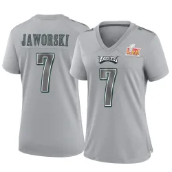 Women's Ron Jaworski Philadelphia Eagles No.7 Game Atmosphere Fashion Super Bowl LIX Jersey - Gray