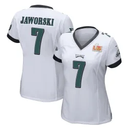 Women's Ron Jaworski Philadelphia Eagles No.7 Game Super Bowl LIX Jersey - White