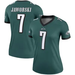 Women's Ron Jaworski Philadelphia Eagles No.7 Legend Jersey - Green