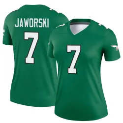 Women's Ron Jaworski Philadelphia Eagles No.7 Legend Kelly Alternate Jersey - Green