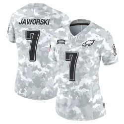 Women's Ron Jaworski Philadelphia Eagles No.7 Limited 2024 Salute to Service Jersey - Arctic Camo