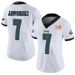 Women's Ron Jaworski Philadelphia Eagles No.7 Limited Vapor Untouchable Super Bowl LIX Jersey - White
