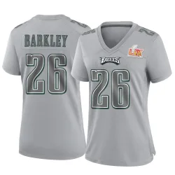 Women's Saquon Barkley Philadelphia Eagles No.26 Game Atmosphere Fashion Super Bowl LIX Jersey - Gray