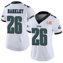 Women's Saquon Barkley Philadelphia Eagles No.26 Limited Vapor Untouchable Super Bowl LIX Jersey - White