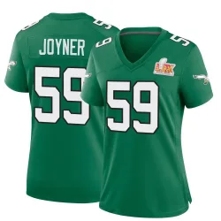 Women's Seth Joyner Philadelphia Eagles No.59 Game Kelly Alternate Super Bowl LIX Jersey - Green