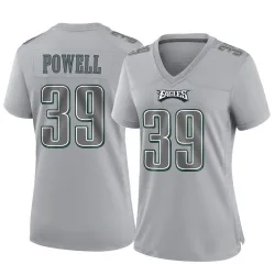 Women's ShunDerrick Powell Philadelphia Eagles No.39 Game Atmosphere Fashion Jersey - Gray