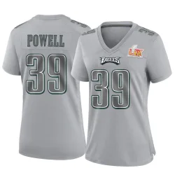 Women's ShunDerrick Powell Philadelphia Eagles No.39 Game Atmosphere Fashion Super Bowl LIX Jersey - Gray