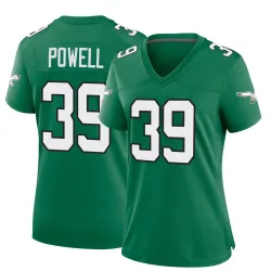 Women's ShunDerrick Powell Philadelphia Eagles No.39 Game Kelly Alternate Jersey - Green