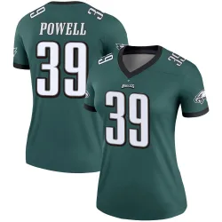 Women's ShunDerrick Powell Philadelphia Eagles No.39 Legend Jersey - Green