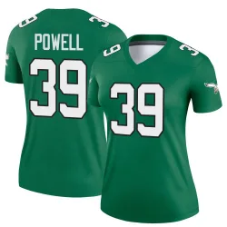 Women's ShunDerrick Powell Philadelphia Eagles No.39 Legend Kelly Alternate Jersey - Green