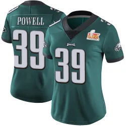Women's ShunDerrick Powell Philadelphia Eagles No.39 Limited Midnight Team Color Vapor Untouchable Super Bowl LIX Jersey - Green