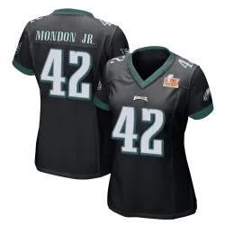 Women's Smael Mondon Jr. Philadelphia Eagles No.42 Game Alternate Super Bowl LIX Jersey - Black