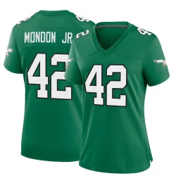 Women's Smael Mondon Jr. Philadelphia Eagles No.42 Game Kelly Alternate Jersey - Green