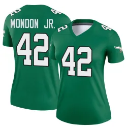 Women's Smael Mondon Jr. Philadelphia Eagles No.42 Legend Kelly Alternate Jersey - Green