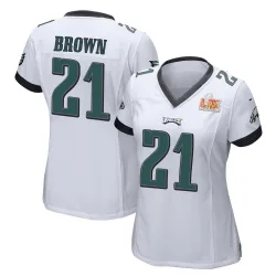 Women's Sydney Brown Philadelphia Eagles No.21 Game Super Bowl LIX Jersey - White
