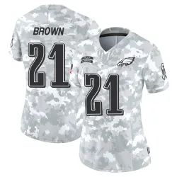 Women's Sydney Brown Philadelphia Eagles No.21 Limited 2024 Salute to Service Jersey - Arctic Camo