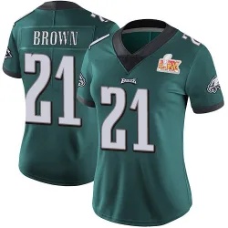 Women's Sydney Brown Philadelphia Eagles No.21 Limited Midnight Team Color Vapor Untouchable Super Bowl LIX Jersey - Green