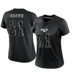 Women's Sydney Brown Philadelphia Eagles No.21 Limited Reflective Jersey - Black