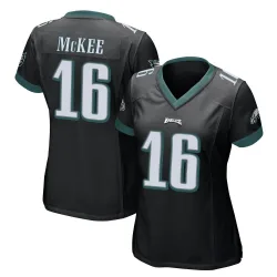 Women's Tanner McKee Philadelphia Eagles No.16 Game Alternate Jersey - Black
