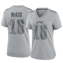 Women's Tanner McKee Philadelphia Eagles No.16 Game Atmosphere Fashion Jersey - Gray
