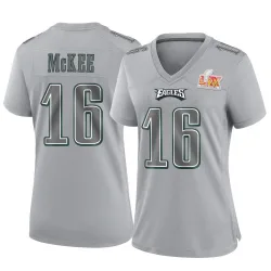 Women's Tanner McKee Philadelphia Eagles No.16 Game Atmosphere Fashion Super Bowl LIX Jersey - Gray