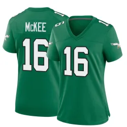 Women's Tanner McKee Philadelphia Eagles No.16 Game Kelly Alternate Jersey - Green