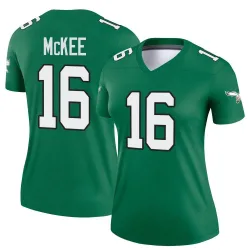 Women's Tanner McKee Philadelphia Eagles No.16 Legend Kelly Alternate Jersey - Green