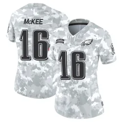 Women's Tanner McKee Philadelphia Eagles No.16 Limited 2024 Salute to Service Jersey - Arctic Camo