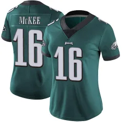 Women's Tanner McKee Philadelphia Eagles No.16 Limited Midnight Team Color Vapor Untouchable Jersey - Green