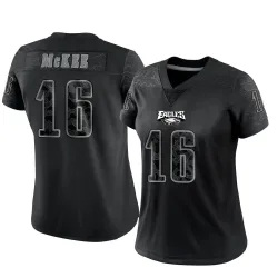 Women's Tanner McKee Philadelphia Eagles No.16 Limited Reflective Jersey - Black
