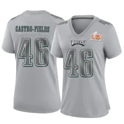Women's Tariq Castro-Fields Philadelphia Eagles No.46 Game Atmosphere Fashion Super Bowl LIX Jersey - Gray
