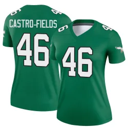 Women's Tariq Castro-Fields Philadelphia Eagles No.46 Legend Kelly Alternate Jersey - Green