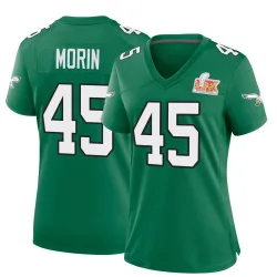 Women's Taylor Morin Philadelphia Eagles No.45 Game Kelly Alternate Super Bowl LIX Jersey - Green