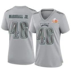 Women's Terrace Marshall Jr. Philadelphia Eagles No.46 Game Atmosphere Fashion Super Bowl LIX Jersey - Gray