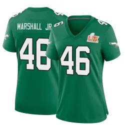 Women's Terrace Marshall Jr. Philadelphia Eagles No.46 Game Kelly Alternate Super Bowl LIX Jersey - Green