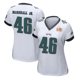 Women's Terrace Marshall Jr. Philadelphia Eagles No.46 Game Super Bowl LIX Jersey - White