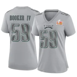 Women's Thomas Booker IV Philadelphia Eagles No.59 Game Atmosphere Fashion Super Bowl LIX Jersey - Gray