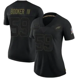 Women's Thomas Booker IV Philadelphia Eagles No.59 Limited 2020 Salute To Service Jersey - Black