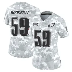 Women's Thomas Booker IV Philadelphia Eagles No.59 Limited 2024 Salute to Service Jersey - Arctic Camo