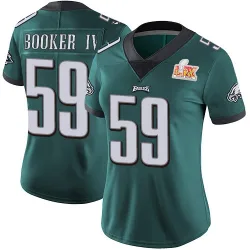 Women's Thomas Booker IV Philadelphia Eagles No.59 Limited Midnight Team Color Vapor Untouchable Super Bowl LIX Jersey - Green