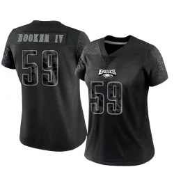 Women's Thomas Booker IV Philadelphia Eagles No.59 Limited Reflective Jersey - Black