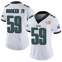 Women's Thomas Booker IV Philadelphia Eagles No.59 Limited Vapor Untouchable Super Bowl LIX Jersey - White