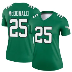 Women's Tommy McDonald Philadelphia Eagles No.25 Legend Kelly Alternate Jersey - Green