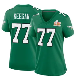 Women's Trevor Keegan Philadelphia Eagles No.77 Game Kelly Alternate Super Bowl LIX Jersey - Green